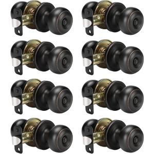 Haidms Oil Rubbed Bronze Door Knobs Interior, Privacy Interior Door knobs, Bronze Indoor Doorknobs for Bedroom or Bathroom (8 Pack)