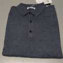 Men's Polo Sweater Fashion Collar Casual Sweater (Blue, L)