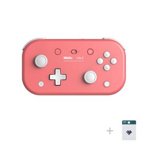 8Bitdo Lite 2 Bluetooth Controller with Motion Controls, Linear Motors Vibration, Joysticks, Triggers and D-pad, Wireless Gamepad for Switch/Switch 2, Android & Raspberry Pi (Pink)