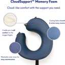 C CUSHION LAB Travel Pillow, Award-Winning Patented Ergonomic Design for Chin & Neck Support Memory Foam Neck Pillow, Compact Airplane Pillow for Traveling, Flight, Car (Navy, Large)