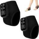 2PC Foot Triple Method Massager, Foot Massager Neuropathy Pain Relief for Feet, 3 in 1 Foot Massagers with 5 Speed & 5 Temperature for Ankle Relaxation for Home/Office/Travel, Black