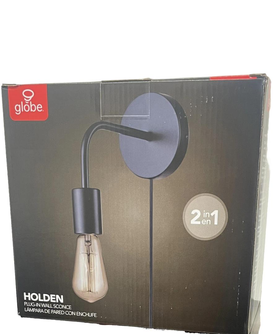 Globe Holden PlugIn Wall Sconce 2 In 1