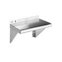 ROCKPOINT Stainless Steel Shelf 10 x 16 Inches 190lb, NSF Metal Commercial Shelves Wall Mount Floating Shelving with Backsplash for Restaurant, Kitchen, Home and Hotel, Silver