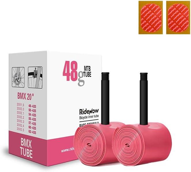 Ridenow 2PCS Ultralight Folding Bike Inner Tube 16"/18"/BMX 20" TPU Bicycle Tire Compatible with Valve Length French/Schrader 45/42mm