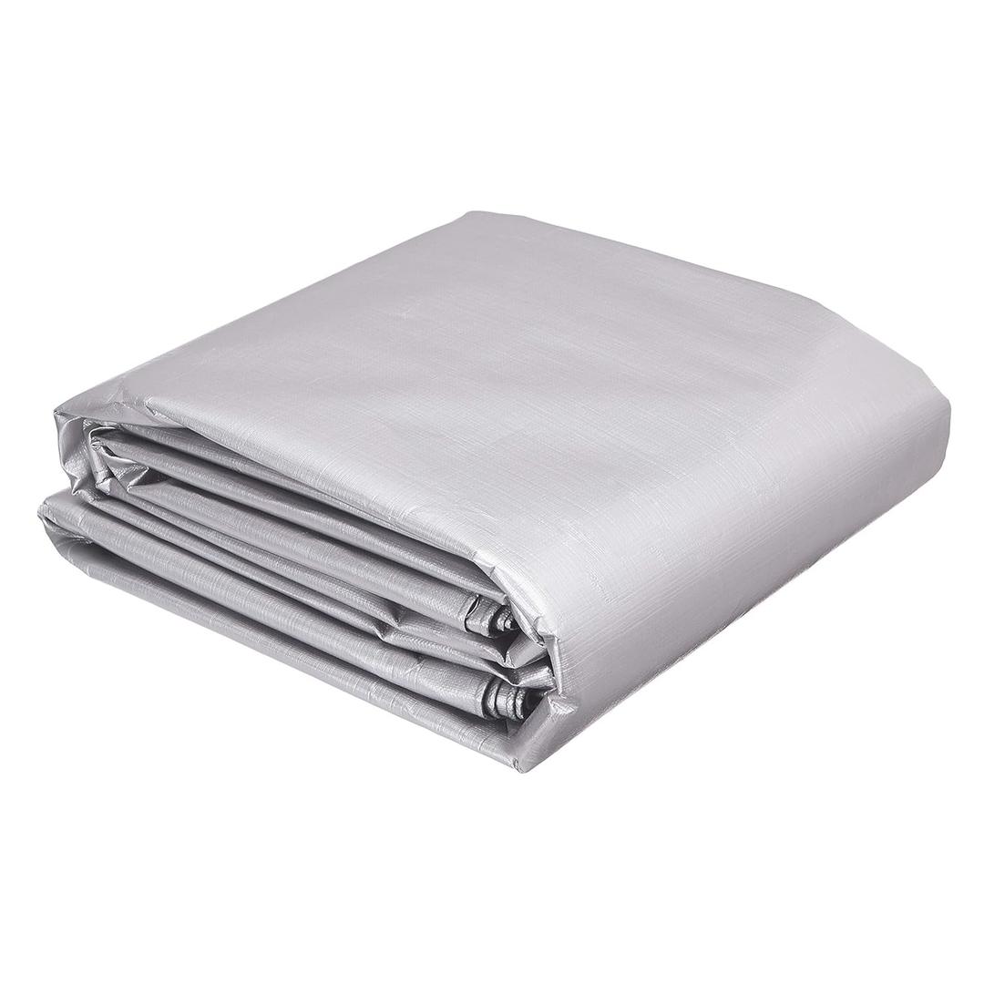 AmazonCommercial Multi Purpose Waterproof Poly Tarp Cover, 12x25ft, 16mil Thick, Silver/Black, 1-Pack