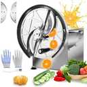 Commercial Manual Vegetable Fruit Slicer - 0.2-13mm Adjustable Thickness, Stainless Steel Manual Vegetable Cutter Machine with 2* Extra Blades for Slicing Fruit Potato Lemon Onion Cabbage Tomato