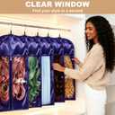 2 Pack Purple Silk Satin Wig Storage Bag with Hanger, Breathable Hair Extension Holder for Styling & Organizing, Dust-proof Silk Case for Protecting Hair Extensions & Wigs