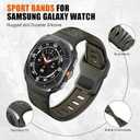 6Pack Rugged Sport Band for Samsung Galaxy Watch Ultra Bands 47mm Men/Women,Two Tone Silicone Waterproof Strap Compatible with Samsung Watch Ultra Band,Galaxy Watch 7 Ultra Bands Replacement Correa Reloj