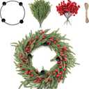 Christmas Advent Wreath Ring DIY Advent Candle Holder Traditional Catholic Christmas Decoration Set for Church Table Centerpiece Holiday Decorations Gift (Norfolk Pine)