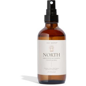 North Aromatherapy Room & Body Spray | Grounding & Calming Essential Oil Mist | Lavender, Cypress, Black Spruce, Vetiver in Rose Water | Body, Linen & Pillow Spray | 4oz Glass Bottle