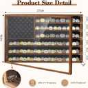 Challenge Coin Display Case, 27.6" x 18.3" Lockable Military Coin Holder Cabinet with Removable Star Board, Solid Wood Coins Cases for Collectors Plexiglass Coins Rack Stand