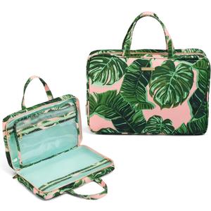 Conair Travel Toiletry Bag - Makeup Bag - Cosmetic Bag -Travel Makeup Bag (1 Count (Pack of 1), Pink Palm)