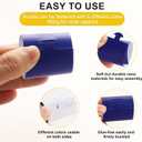 Polymer Material Reusable Napkin Band, Glue-Free Tear-Proof Water Resistant Oil-Proof Napkin Bands Set of 200(Front Blue Color and Back White), 6 Adjustable Sizes Napkin Rings