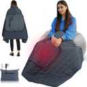 Portable USB Heated Blanket, Battery Powered Heating Blanket with 3 Heat Settings, 3 Hours Auto Off Wearable Heated Portable Blankets with Overheat Protection(Battery Pack Not Included)