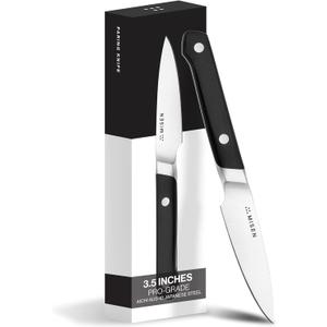 Misen 3.5" Paring Knife  Precision Kitchen Knife - High-Carbon Stainless Steel Blade  Ergonomic Handle for Peeling, Trimming, and Slicing  Lightweight, Versatile Tool for All Culinary Tasks - Black