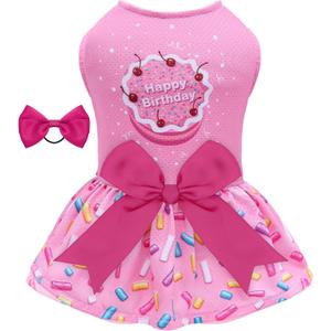 CuteBone Dog Mesh Dress Puppy Sundress Pet Outfit Summer Fashion for Small Dogs Girl Cat Clothes BF37XS-D M