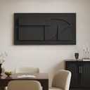 Large Framed 3D Black Abstract Wall Art for Living Room, Horizontal 60x30
