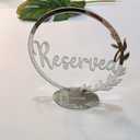 Set of 5 Acrylic Reserved Table Sign,Acrylic Reserved Signs for Floral Wedding Table Deco,Reservation Restaurant Business Office (Silver Mirror, 5'')
