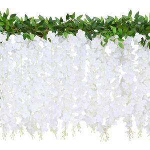 Elyum Artificial Wisteria Hanging Flowers, Fuller Hanging Flowers, Fake Flowers for Wedding Arch Centerpieces Garden Party Home Decor