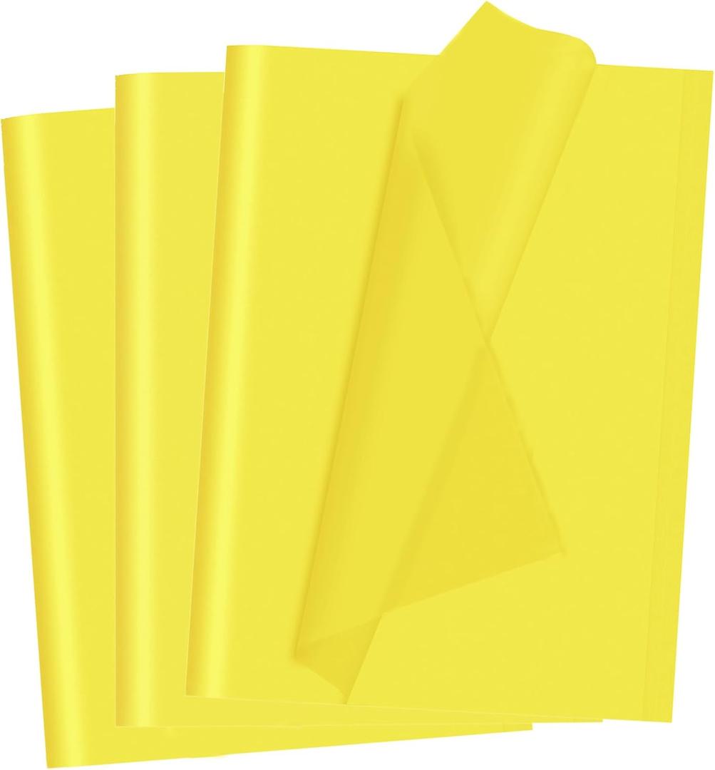 Yellow Tissue Paper for Gift Bags 40 Sheets Weddings Birthday Fall Decoration Sunflower DIY Art Crafts Packaging Wrapping Paper Bulk, 14 x 20 Inch