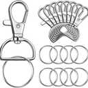2 x PAXCOO 100 Pcs Key Chain Hooks with Key Rings (Large Size)