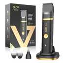 Groin & Body Hair Trimmer for Men - Electric Shaver for Pubic Hair, Chest, Legs - Ball Pubic Groomer, LED Light, Replaceable Ceramic Blade Heads, USB-C Recharge Dock, Waterproof Hygiene Razor