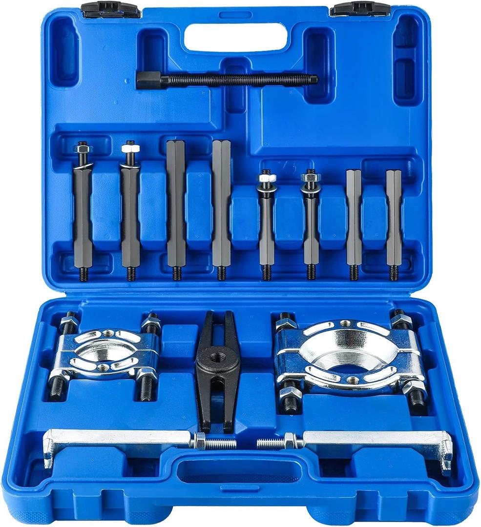 weyleity Heavy Duty 5-Ton Bearing Puller Set | 14PCS Wheel Hub Axle Puller Kit, 2" and 3" Splitters Gear Removal Tool, Bearing Separator Puller Kit for Automotive Repair