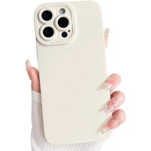 NITITOP Compatible with iPhone 12 Pro Max Case Cute Aesthetic Little Polka Dots Pattern Design for Women Men Girls Soft TPU Shockproof Stylish Full Camera Protective Phone Cover - White