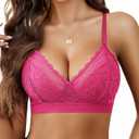 Avidlove Bralettes for Women Lace Racerback Bras Wireless Unlined Bralette Comfy Bra Sexy Lingerie Tops (XL)