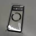 Magnetic Phone Case for Google Pixel 8 Pro 6.7 Inch,Clear Luxury Electroplated Slim Thin Clear Phone Case Dust-Proof Net Shockproof Protective Case (Black)