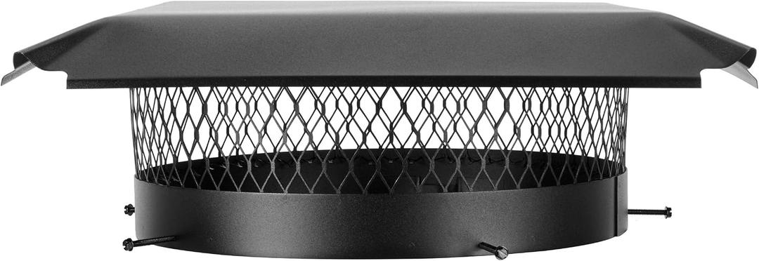 Draft King CBO18 Round Bolt On Black Galvanized Steel Single Flue Chimney Cap, 18" Diameter