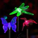 SOLPEX Solar Garden Lights, 3 Pack Solar Butterfly Lights Yard Decorations, Multi-Color Changing LED Bird Light Stakes, Yard Light for Garden, Patio & Lawn