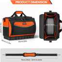 Heavy Duty Tool Bag, Large Tool Bags 20inch, 18 Pockets, 19.6x 12.9x 11.8 inch, Heavy Duty 600D Fabric, Black and Orange