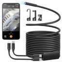 Anykit Endoscope Camera with Light, 1920P HD Borescope with 8 Adjustable LED Lights, Semi-Rigid Snake Camera with Light, IP67 Waterproof Inspection Cam for iPhone & Android, 16.5 ft Single Lens