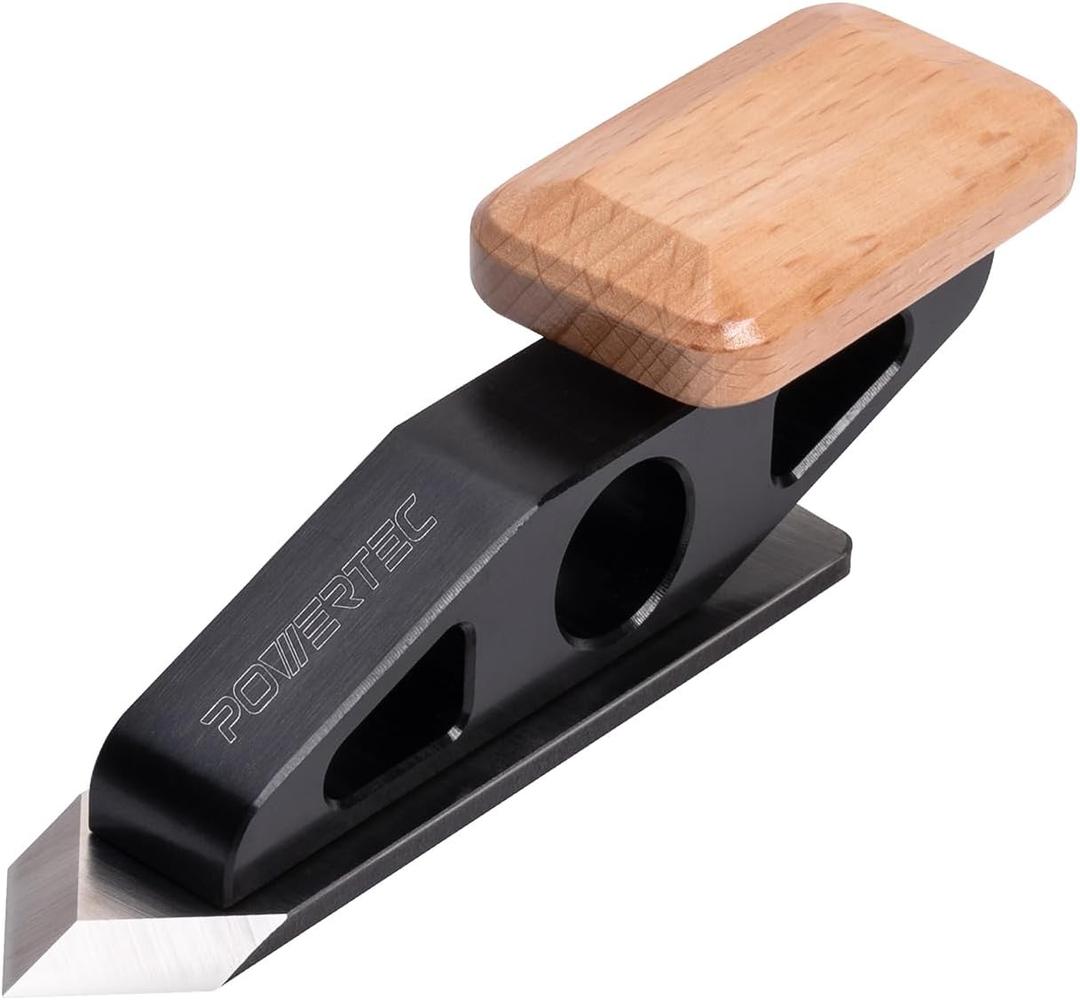 POWERTEC Chisel Plane with Spear Point Blade  Compact Edge Trimming Tool for Woodworking, Plug Trimming, Corner and Joinery Cleanup  Includes Wrench (72163)
