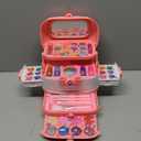 Hollyhi 58 Pcs Kids Makeup Kit for Girl, Princess Toys Real Washable Cosmetic Set with Mirror, Kids Makeup Sets for Girls, Play Make Up Birthday Gifts for 3 4 5 6 7 8 9 10 11 12 Years Old Kid (Pink)