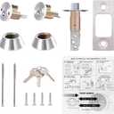 Double keyed Deadbolt Lock - Keyed on Both Sides, 2-Way Adjustable Cylinder Deadbolt (Privacy/Passage), Satin Stainless Steel (Silver, Single Cylinder) (Silver, Double Side)