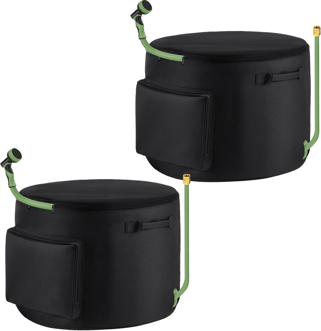 2 Pack Garden Water Hose Holder Storage Bags Hold 150 ft Hose, Water Hoses Pot for Outside or Inside Holds, with Entry Hole, Storage Bag for Garage, RV, Warehouse, Garden Tools