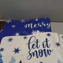 Merry Christmas Kitchen Mats, Blue Christmas Kitchen Rugs Set of 2-Blue Snowflakes Let It Snow Winter Kitchen Decor-Xmas Decorations for Floor, Bathroom, Living Room,Doorway 17x28 and 17x47 Inch