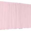 Two Layers Backdrop Made with One Piece Chiffon Tulle & Polyester for Professional Extra Wide Blackout Curtains (Light Pink, 20 x 10 ft)