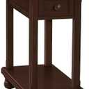 Monarch Specialties 3967 Accent, End, Side Table, Narrow, Nightstand, Storage Drawer, Brown Table-24 H/Espresso Veneer, 11.75" L x 21.75" W x 24.25" H
