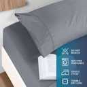 Utopia Bedding Twin Sheet Set, Soft Microfiber 3 Piece Bed Sheets with 15" Deep Pocket - Easy Care Brushed Microfiber (Twin, Extra Light Grey)