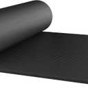 Foam Sleeping Pad - Lightweight 0.5-Inch Mat for Camping, Cots, Tents, Backpacking, and Yoga - Non-Slip and Waterproof with Handle by Wakeman (Black)