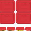 Sophico Silicone Storage Lids Cover Replacement for Pyrex Fresh lock and SNAPWARE 2CUP(8602), Rectangle Glass Bowls Containers Set, Airtight Lids, 4 Pack
