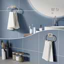 Adhesive Towel Holder for Bathroom Brushed Nickel No Drill Hand Towel Ring Stainless Steel and Zinc Alloy Self Adhesive Towel Hanger for Bath, Kitchen