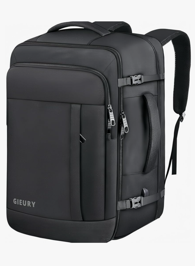 55L Carry On Backpack, Extra Large Travel Backpack for Men & Women, Expandable 60L Big Capacity Bag For Airplanes, Travel Gifts for Men Women, Fits 18.4 Inch Laptop, Luggage Suitcase Daypack, Black