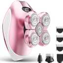 Electric Razors for Women, 5-in-1 Multi-Function Womens Razor with LED Display, Rechargeable Waterproof Electric Shaver, Ideal Travel Trimmer Body Hair Remover for Legs, Face, Armpits &Bikini (Pink)