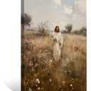 ZDMFLTPP Jesus and the Lamb Canvas Wall Art Jesus Holding the Lost Lamb Wall Decor Pictures Christian Bible Story Religious Artwork for Bedroom Living Room Home Decoration 16in x 24in Canvas