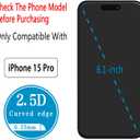 2 Pack Tempered Glass Screen Protector for iPhone 15 Pro 6.1 Inch with 2 Pack Camera Lens Protector, 9H Hardness, Bubble Free, Case Friendly