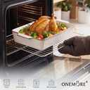 ONEMORE Casserole Dishes for Oven, Ceramic Baking Dish Set of 4, Non-Stick Lasagna Pans with Handles, Rectangular Bakeware Set for Cake, Roasting, Broiling, Gratin, Banquet, Microwave & Dishwasher Safe(3.8/2.6/1.7/1.1 Qt) (White 01)